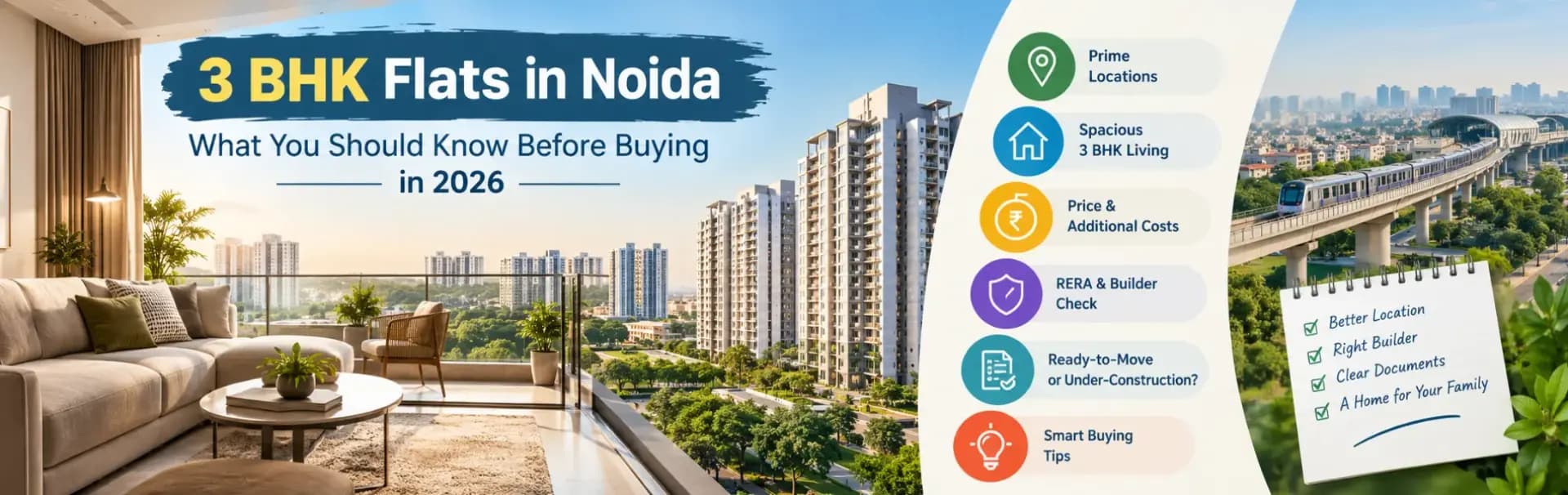 3 BHK Flats in Noida: What You Should Know Before Buying in 2026