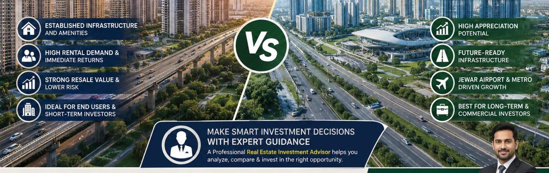 Greater Noida West vs. Greater Noida East: Insights from a Real Estate Investment Advisor